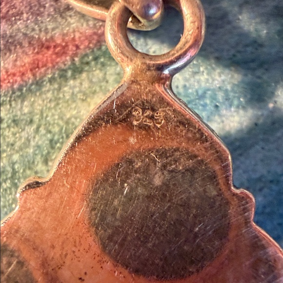 Black and White buffalo sterling silver Pendant - Picture 2 of 4